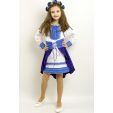 Embroidered costume for girl "Ukrainian Girl" blue